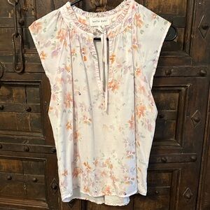 Bella Dahl Women's Floral Blouse - White and Orange